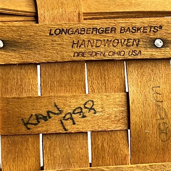 Vintage Longaberger Mini Classic Basket Rectangle With Handle Signed - Picture 4 of 4